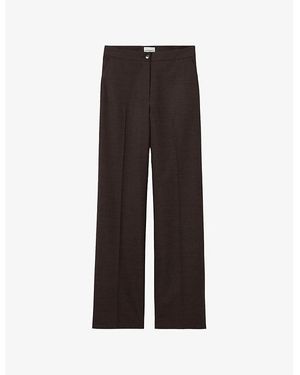 Claudie Pierlot Straight-Leg Mid-Rise Stretch Wool-Blend Trousers - Brown