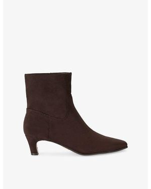 Steve Madden Davis Faux-Suede Heeled Ankle Boots - Brown