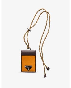 Prada Re Nylon And Leather Card Holder - Metallic