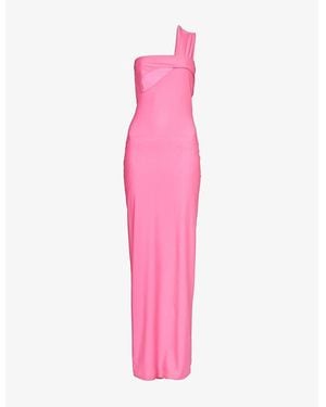 OTTOLINGER Asymmetric Sleeveless Scuba Stretch-Woven Maxi Dress - Pink