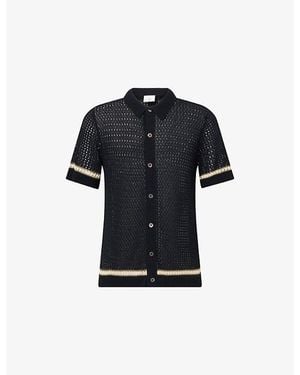 CHE Benicio Short-Sleeve Crot-Knit Shirt - Black