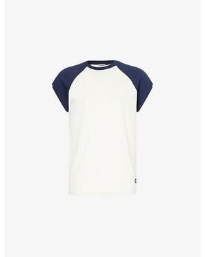 Jonathan Simkhai Reuben Embroidered-Logo Cotton T-Shirt - Blue