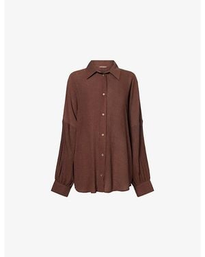 Away That Day Maldives Long-Sleeve Woven Shirt - Brown