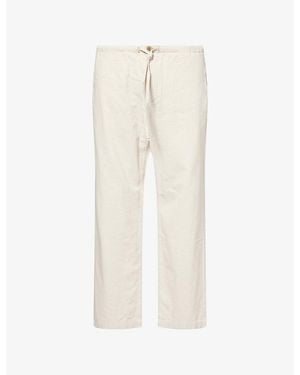 PAIGE Glenmore Wide-Leg Cotton And Linen Blend Trousers - White