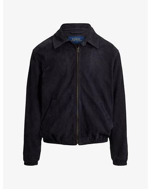 Polo Ralph Lauren Classic-Collar Suede Jacket - Blue