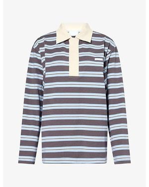 Ru & Rocka Leones Striped Cotton-Blend Polo Shirt - Blue