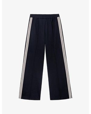 The White Company Side-Stripe Relaxed-Fit Stretch-Woven Trousers - Blue