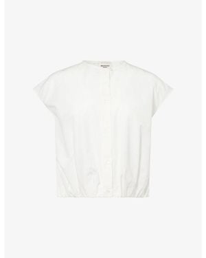 Weekend by Maxmara Button-Through Sleeveless Cotton Shirt - White