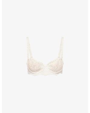 Simone Perele Half-Cup Underwired Lace Bra - White