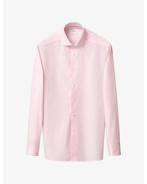 Eton Spread-Collar Contemporary-Fit Cotton-Poplin Shirt - Pink