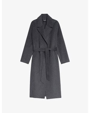 Zadig & Voltaire Meli Tie-Belt Wool-Blend Coat - Blue