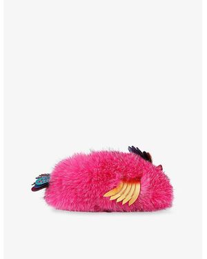 Kurt Geiger Eagle Fluff Faux-Fur Slippers - Pink