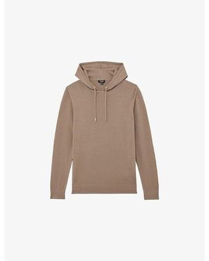 Reiss Holland Wool Hoody - Brown