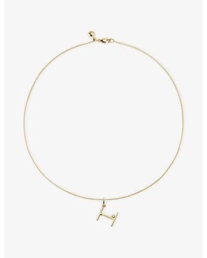 Monica Vinader Initial H 18Ct Vermeil And 0.035Ct Lab-Grown Diamond Pendant Necklace - White