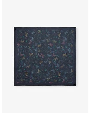 Zadig & Voltaire Kerry Butterfly-Print Woven Scarf - Blue