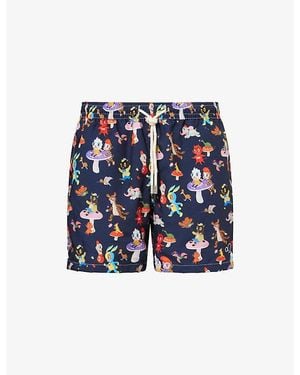 ARRELS Barcelona Catch The Wind Printed Swim Shorts - Blue
