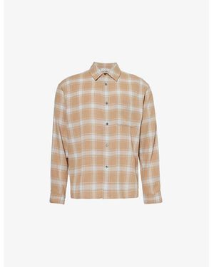 FRAME Plaid-Pattern Regular-Fit Woven Shirt - Natural