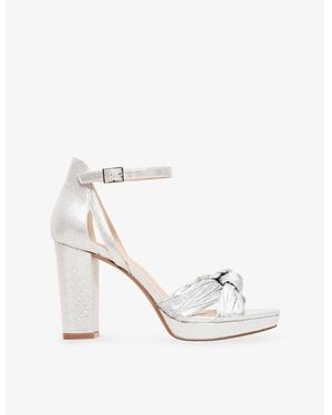 Phase Eight Metallic Platform Sandal Heels - White