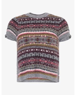 ME+EM Fair Isle Baby Alpaca And Wool Blend Sweater - Purple