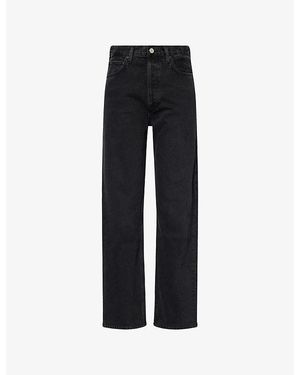 Agolde 90's Pinch Waist Straight-Leg High-Rise Denim Jeans - Black