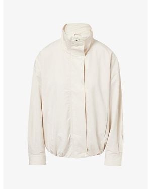 Dissh Rory High-Neck Cotton And Linen-Blend Track Jacket - White