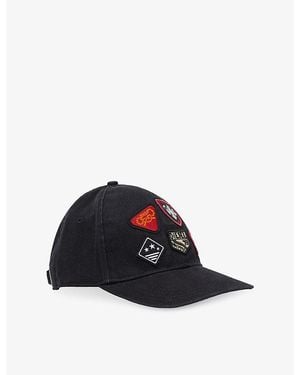 DIESEL Embroidered-Patches Cotton-Twill Baseball Cap - Blue