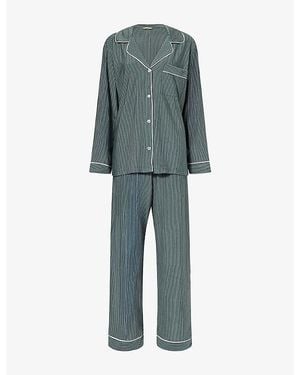 Eberjey Gisele Printed Stretch-Woven Pyjama Set - Grey