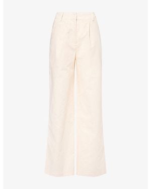 4th & Reckless Miriam Tailored Wide-Leg Cotton And Linen Trousers - Natural