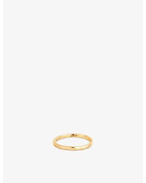 Astrid & Miyu Molten Textured Rhodium-Plated Sterling- Band Ring - Metallic