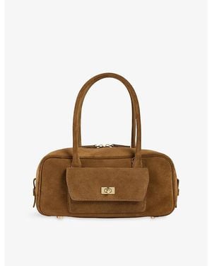 Sandro Ezmehralda Suede Bowling Bag - Brown