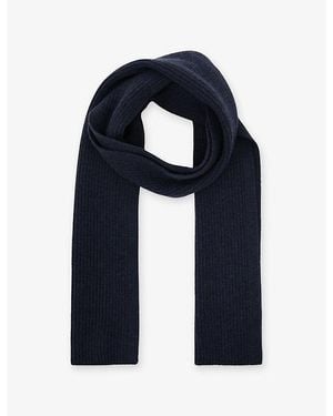 Reiss Chesterfield Ribbed Merino-Wool Scarf - Blue