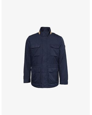 Hackett Logo-Patch Regular-Fit Woven Field Jacket - Blue