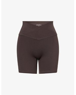 ADANOLA Ultimate Wrap Over Gym Shorts - Brown