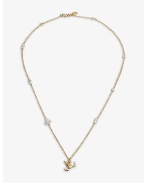 La Maison Du Couturier With Love Darling Peace Gaia 14Ct-Plated Sterling- Gemstone And Pearl Necklace - Metallic