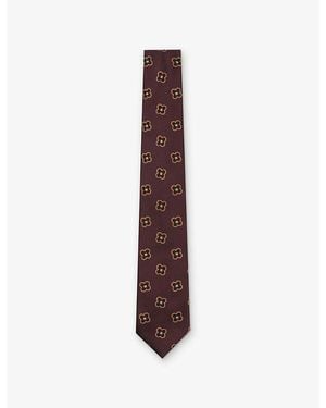 Reiss Carmelo Floral-Medallion Silk-Blend Tie - Purple