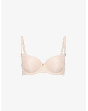 Aubade Rosessence Stretch-Lace Half-Cup Bra - Pink