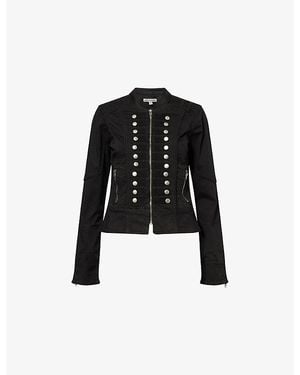 Jaded London Decade Drummer Fitted Cotton Jacket - Black