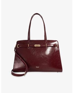 Dune Define Large Belted Leather Tote - Red