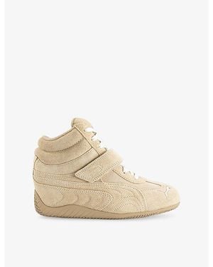 PUMA Speedcat Wedge Suede Sneakers - Natural