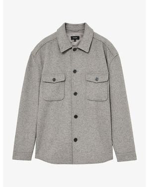 Reiss Liam Patch-Pocket Wool-Blend Overshirt - Gray