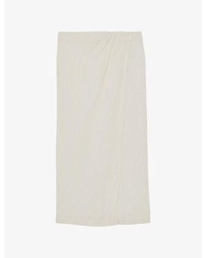 Reiss Rosa Wrap-Front Cotton-Blend Maxi Skirt - White
