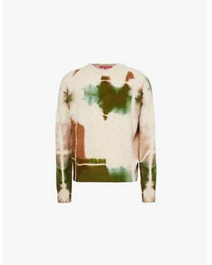 The Elder Statesman Rorschach Simple Tie-Dye Cashmere Jumper - Green