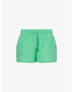 Melissa Odabash Abbie Relaxed-Fit Cotton Shorts - Green