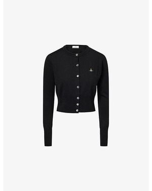 Vivienne Westwood Bea Cropped Wool Cardigan - Black