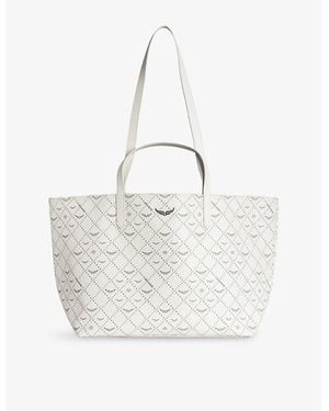 Zadig & Voltaire Logo-Print Coated-Canvas Xl Shopper - White