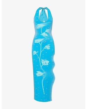 Ph5 Noah Halterneck Stretch-Knit Dress - Blue