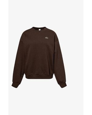 Alo Yoga Accolade Round-Neck Cotton-Blend Sweatshirt - Brown