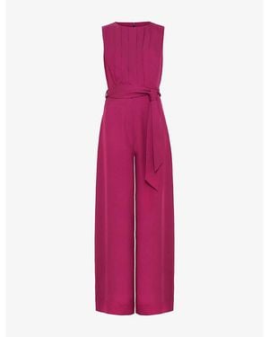 Phase Eight Janine Wide-Leg Satin Jumpsuit - Purple