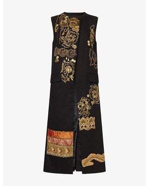 Dries Van Noten Genzel Embellished Cotton Gilet - Black