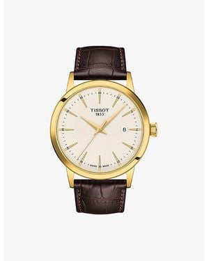 Tissot T129.410.36.261.00 Classic Dream Pvd-Coated Stainless-Steel And Leather Quartz Watch - Metallic